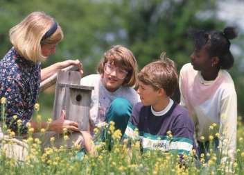 Teacher with kids